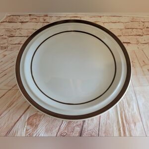 Set of 5 Vintage Sierra Stoneware Dinner Plates Brown Stripe 10.25" Simplicity